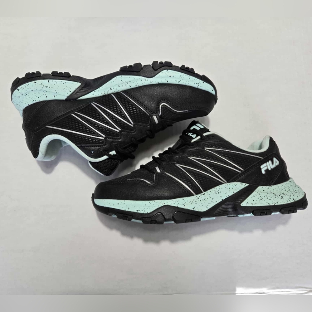 Fila Black and Mint Green Performance Women's Shoes Sneakers